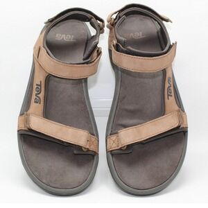 Teva Terra Fi 4 Leather Mens Sandals Brown Grey Hiking Sport 1090556 Size 10‎